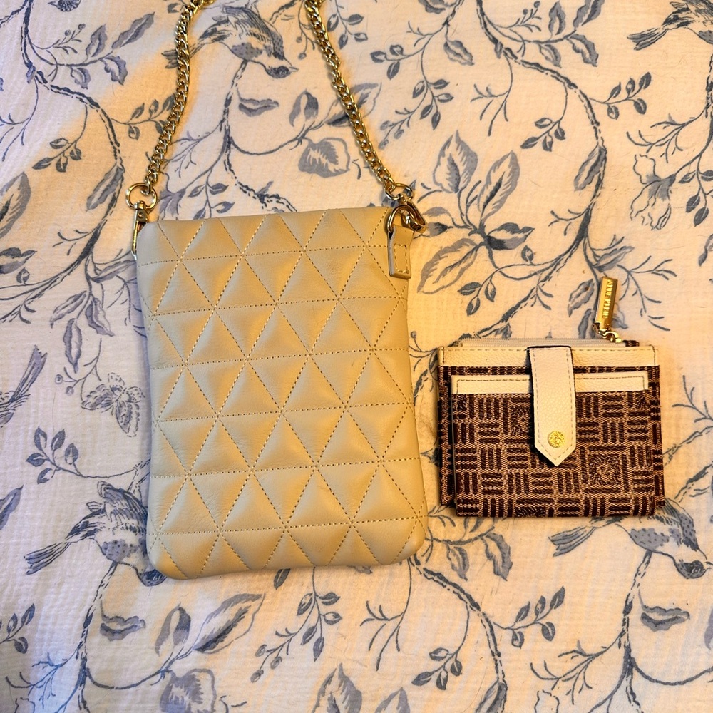 Cream Geometric Crossbody Bag